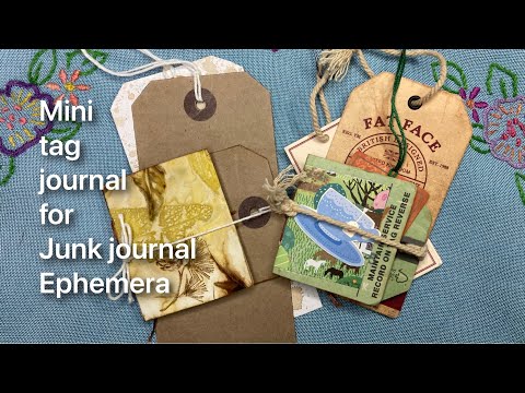 Junk journal ephemera reuse mini tag journals - mixed media art prompt game