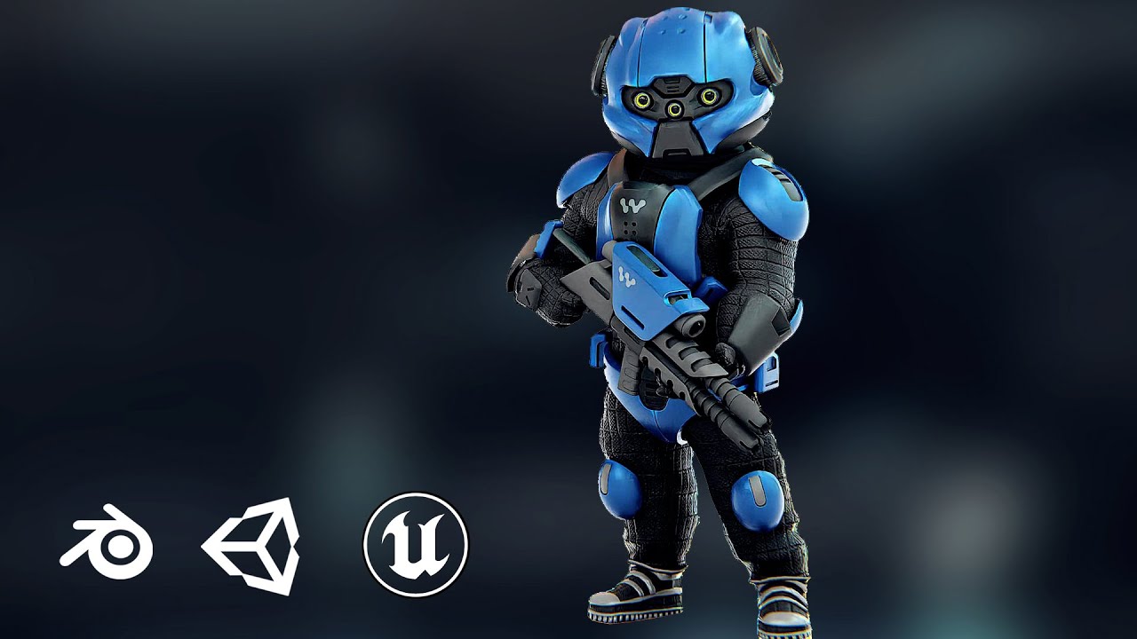 Cyber Soldier Mecha V-2 Auto-Rig Pro Rigged For Mixamo Unreal Engine Unity 3D Model