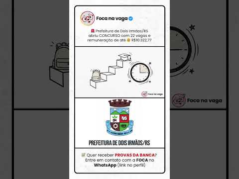 PREFEITURA DE DOIS IRMÃOS/RS: EDITAL PUBLICADO! #concursopúblico  #aprovação