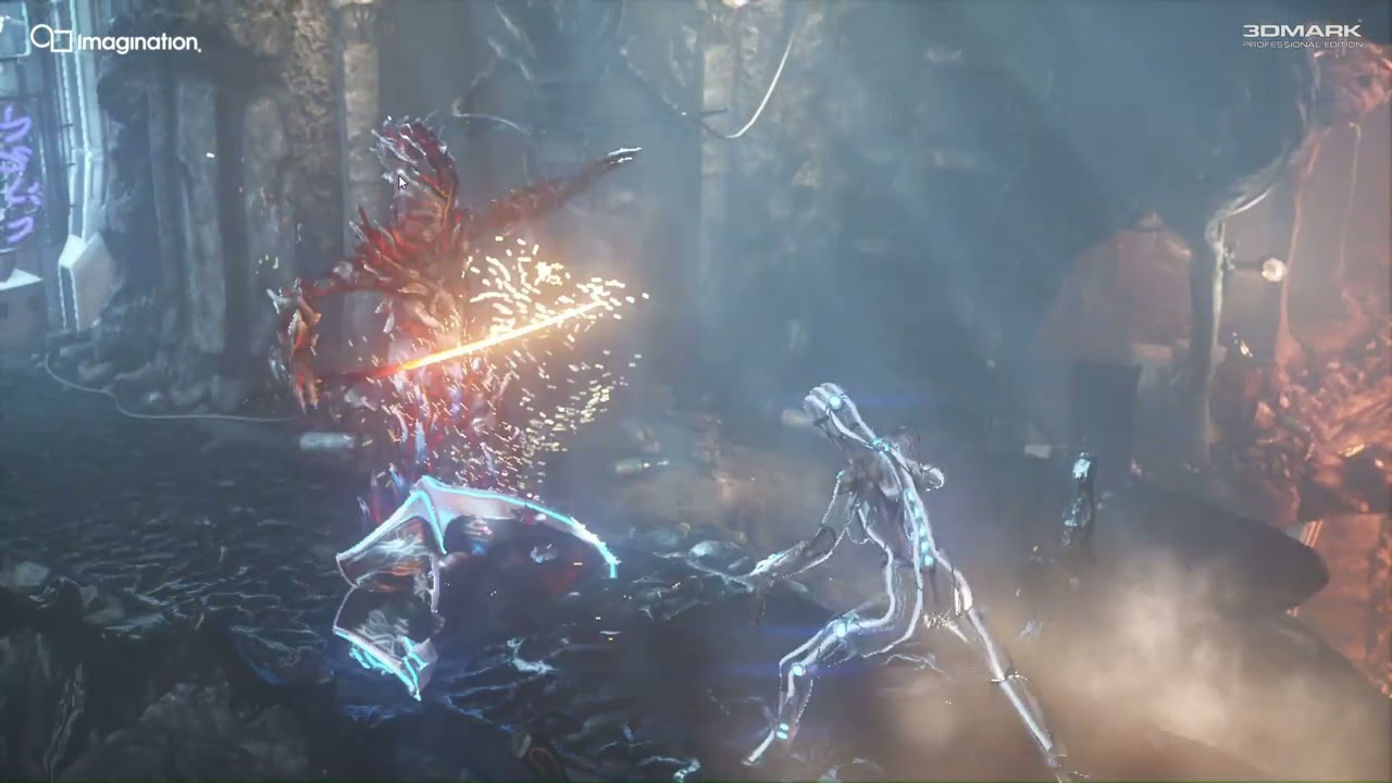 Imagination DXD GPU IP الذي يستخدم برنامج 3DMark Fire Strike، وهو معيار DirectX 11 لأجهزة الكمبيوتر المخصصة للألعاب - YouTube