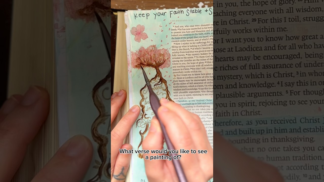 Painting a page in my Bible #1 Colossians 1:21