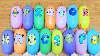 Slime mixing balloon characters: clear glitter crunchy floam pops #43