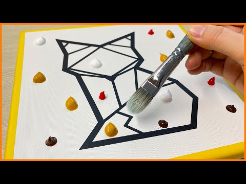 Painting autumn forest scenery with fox |  Acrylic  painting Techniques