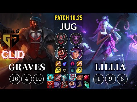 GEN Clid Graves vs Lillia Jungle - KR Patch 10.25