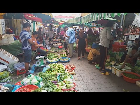 Asian Market Food View - Evening Street Food In Phnom Penh Village Food