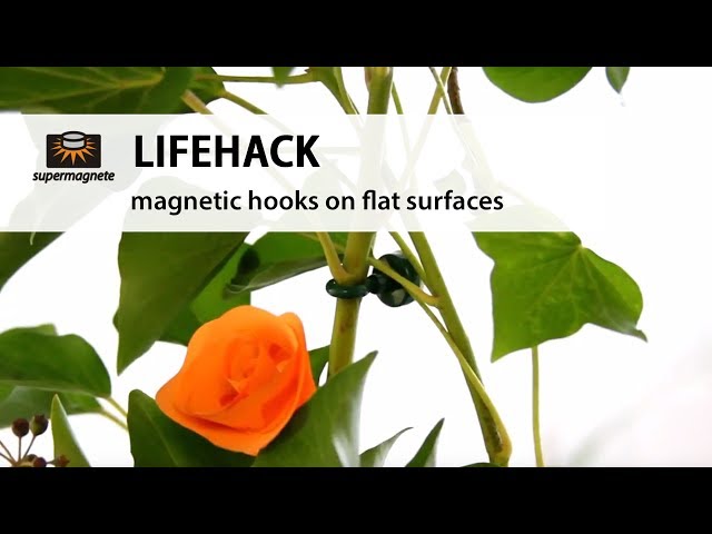 Video teaser for Use magnetic hooks to hang objects on flat surfaces without drilling - supermagnete