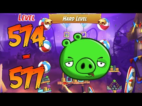 UNLOCK LEVEL 574-577 | ANGRY BIRDS 2 (HARD LEVEL) - MAP Pig City The Pig Apple