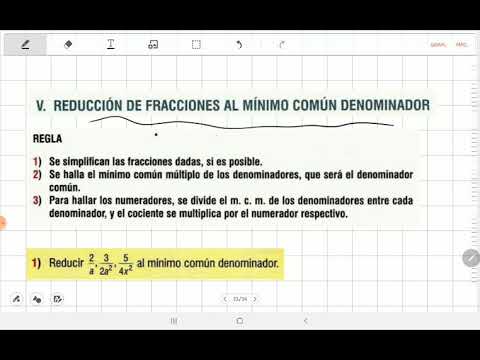 Reducción de fracciones al mínimo común denominador
