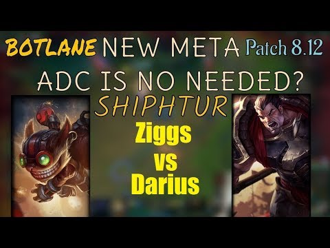 Shiphtur | ZIGGS vs DARIUS | ZIGGS Bot | Challenger Gameplay | Patch 8.12