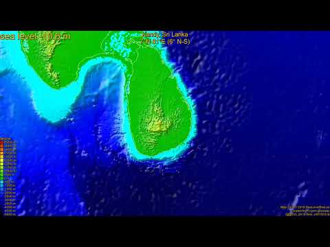 Kandy, Sri Lanka, sea level rise -135 - 65 m