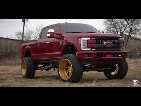 2017 Platinum F-250 on 26x16 Forgiato Wheels wrapped in 40s On A 8\" Mcgaughy's Lift (NO RUB)!