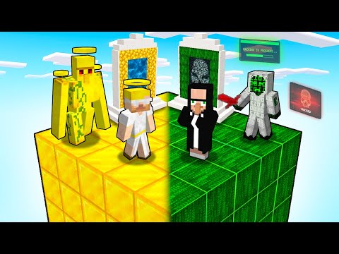 GOD vs HACKER One Chunk Batlte in Minecraft..