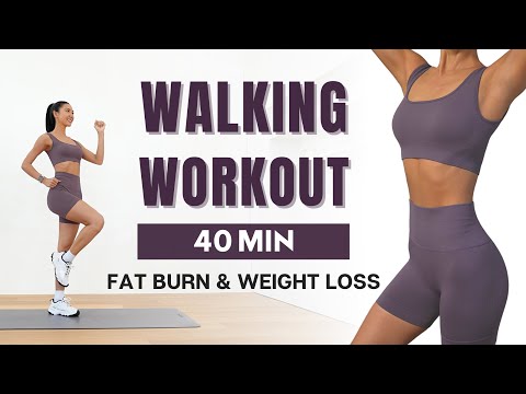 40 MIN WALKING WORKOUT - Full Body Fat Burn - No Jumping, No Squats, No Lunges