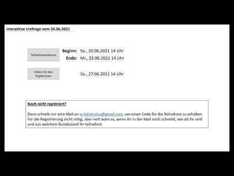 neue interaktive Umfrage vom 20.06.2021