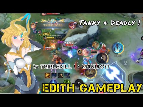 Edith Gameplay, Roamer + MVP ?  Deadly Damage with tank build! Top 1 Global Build and Emblem #mlbb