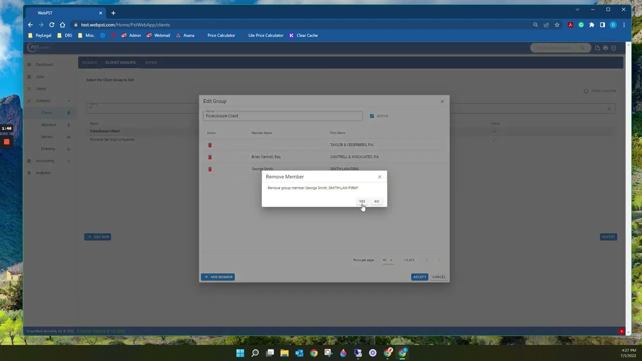 WebPST - Client Groups and Server Groups