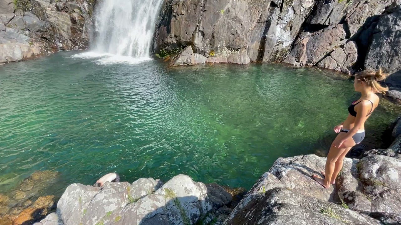 Yakushima Waterfall - Will She Jump?