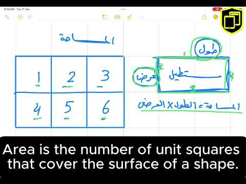 مساحة المستطيل | شرح ثنائي اللغة لطلاب  – Area of a Rectangle for Grade 6