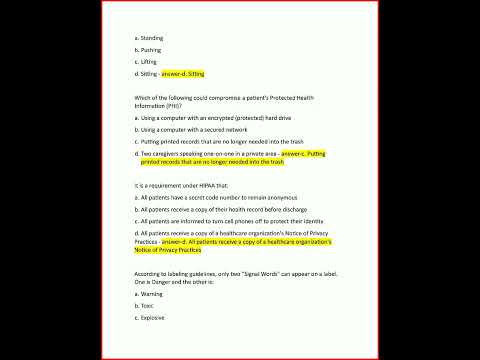Core Mandatory Exam Nursing