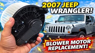 Quick Diagnosing and Replacement of the Blower Motor on a 2007 Jeep Wrangler.