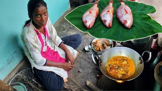 Indian Goat Fish Curry — Santali Women Traditional Style