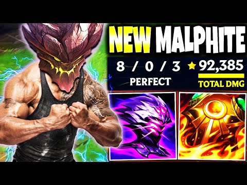 My New BUFFED IMMORTAL MALPHITE Season 13 Build FORCE AFK AN ENTIRE TEAM 🔥 LoL Malphite s13 Gameplay