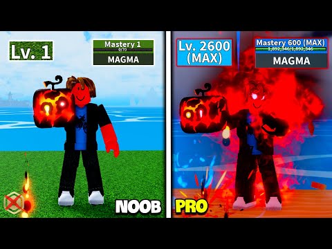 LEVEL 1 TO MAX LEVEL AS BACON USING ONLY MAGMA FRUIT | FULL GEAR HUMAN V4 WITH 0 ROBUX !!!