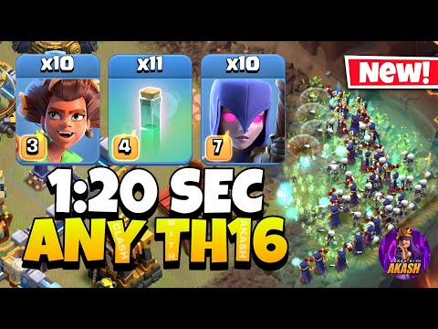 TH16 Root Rider Witch Attack Strategy !! TH16 Attack Strategy (Clash of Clans)