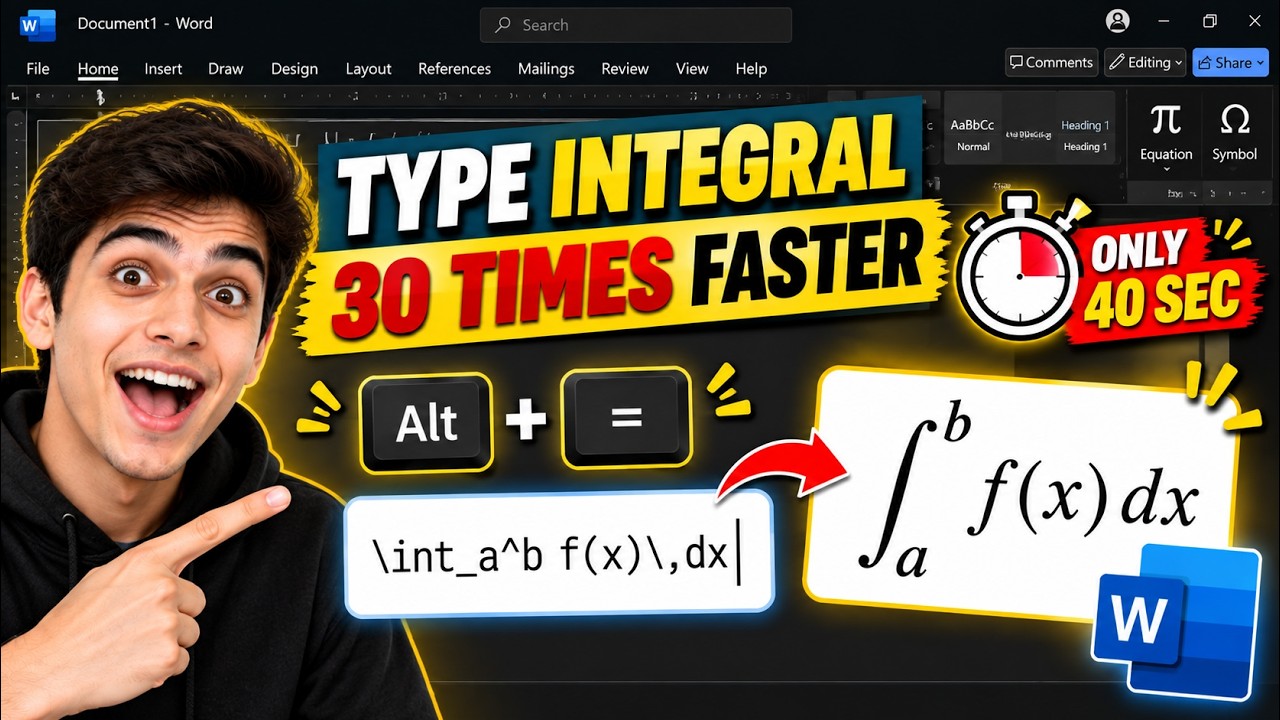 How to Type an Integral Equation in MS Word 30× Faster!