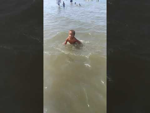 swimming at the beach