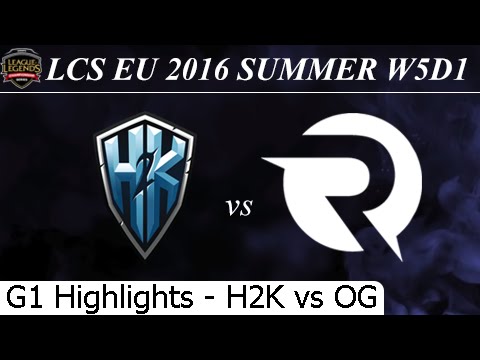 H2K vs OG Game 1 Highlights 30/06/2016 - LCS EU Summer 2016 W5D1M4 H2K Gaming vs Origen