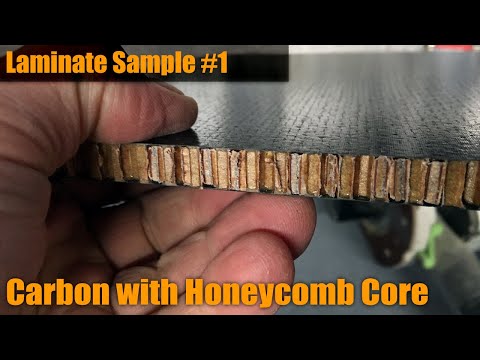 Laminate Sample #1: Light Carbon Fiber on 9mm Nomex - Vacuum Bagged Epoxy Wet-layup