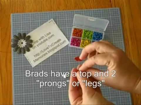 Part of a video titled Tip #4 - How to Use Brads (Paper Fasteners) - Intro and Tools