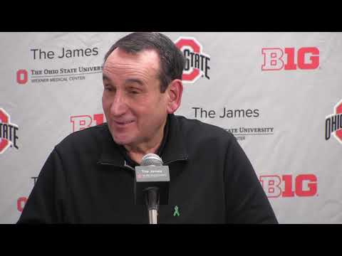 Duke's Mike Krzyzewski and Wendell Moore Jr. after falling to Ohio State 11/30/21