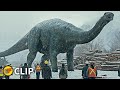 Maisie & Apatosaurus - Snow Lumber Yard Scene | Jurassic World Dominion (2022) Movie Clip HD 4K