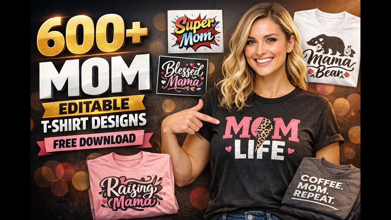 600+ Mom Editable T-Shirt Designs 💖 | Perfect Gift Bundle for Mothers