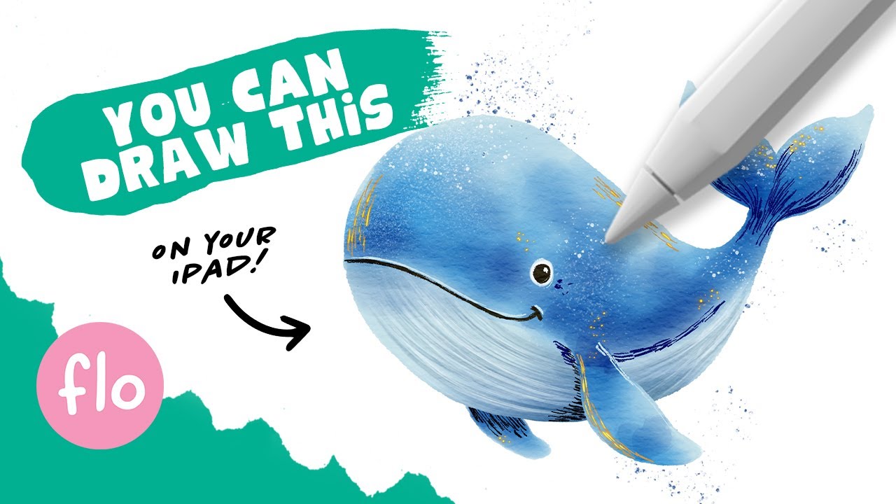 Easy Watercolor Whale in Procreate | Beginner Friendly Tutorial