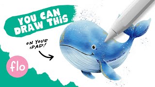 Easy Watercolor Whale in Procreate | Beginner Friendly Tutorial