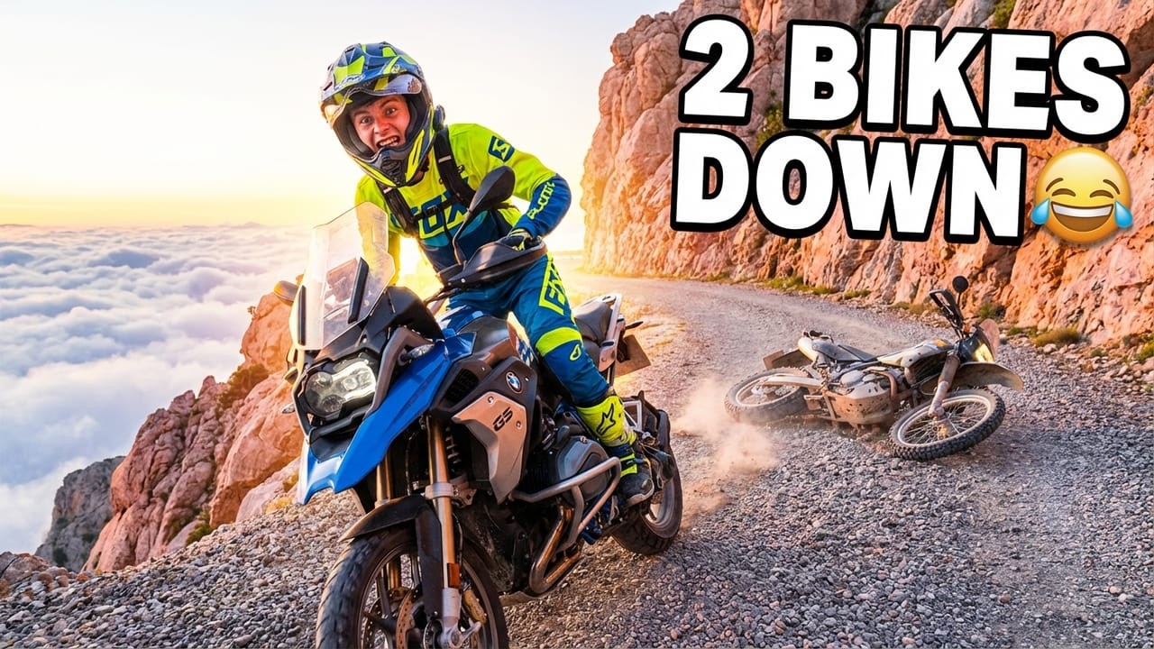 Motorcycle Mishaps on the Steepest Hill in the UAE — Nobody Got Away Clean — watch the ride video