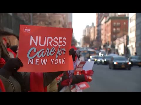 NYC nurses' union alleges illegal firings as strike goes into third day