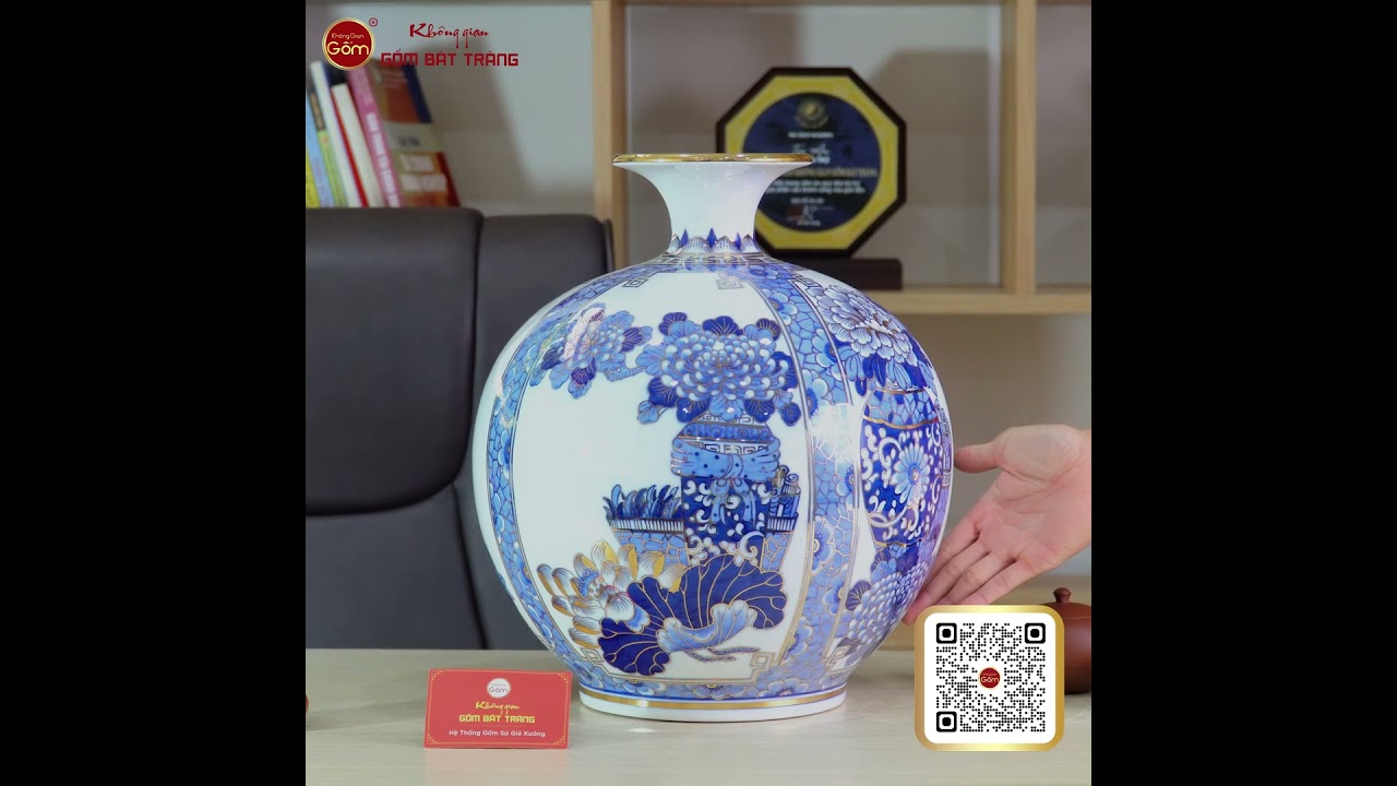 Quả Hút Lộc Tứ Quý Cổ Đồ Bạch Bảo Vẽ Vàng
