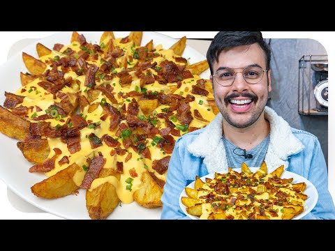 BATATA COM MOLHO CHEDDAR E BACON FÁCIL DE FAZER | Thigas Ribeiro