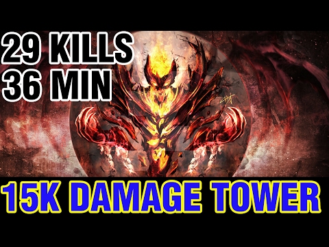 15K DAMAGE TO TOWER !! - 29 KILLS IN 36 MIN - QO 8000MMR - Dota 2