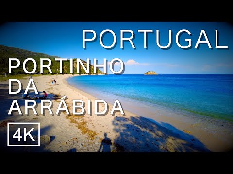 4K Beach Walk: Portinho da Arrábida, Portugal 2021 - ASMR Virtual Tour [4K 60fps]