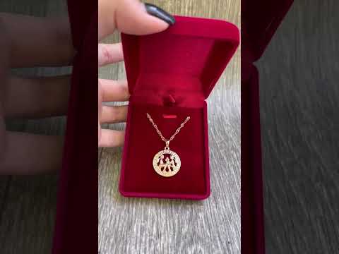 Подарок девушке колье знак зодиака "Золотые Близнецы в оправе 12 знаков" ювелирный сплав в бархатной коробочке - фото 2 - id-p1851505447