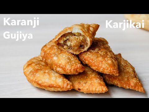 Karanji Recipe | Gujiya Recipe | Kajjikayalu Recipe | How to make Gujiya | How to make Karanji