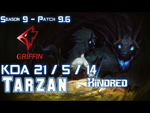 GRF Tarzan KINDRED vs NIDALEE Jungle - Patch 9.6 KR Ranked