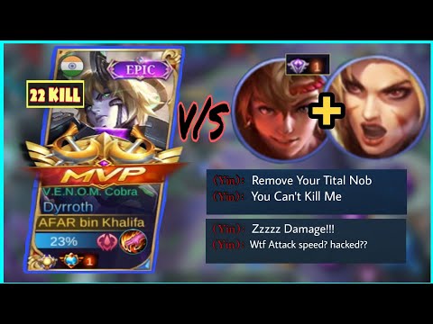 india no 1 dyrroth hyper carry gameplay 22 kill ! #mobilelegends #dyrroth #globaldyrroth