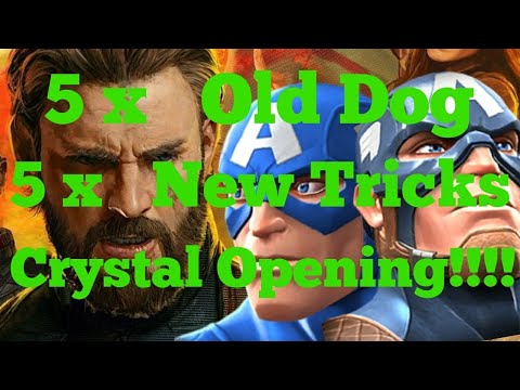 MCOC 5x Old Dog & 5x New Tricks Crystal Opening!!!!! New Captain America