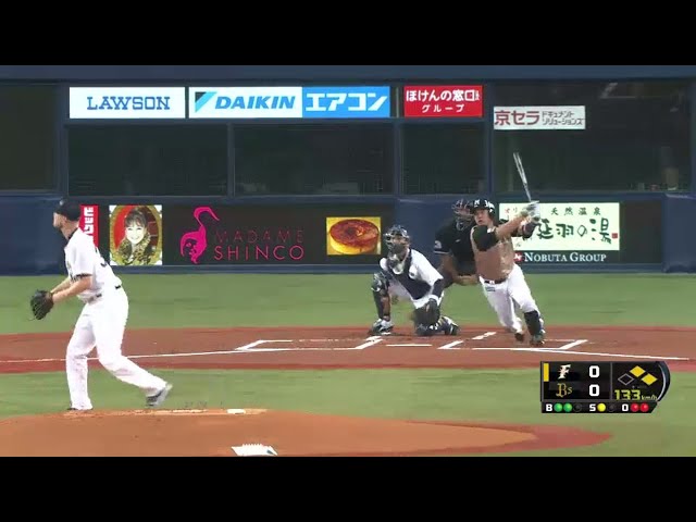 【CS 1st】1回表 ファイターズ小谷野 ライト方向へ先制のタイムリー2塁打!! 2014/10/12 Bs-F
